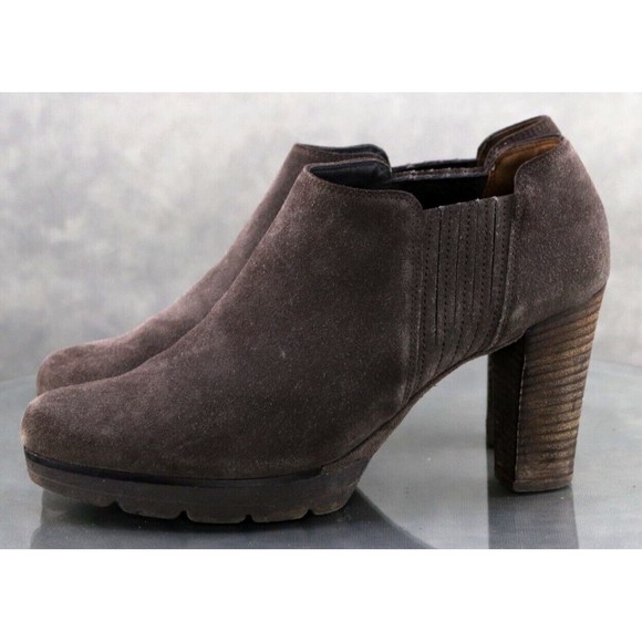 Paul Green $285 Women's Heeled Booties Boots Size US 10 UK 7.5 Suede Gray - Picture 2 of 10